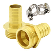 Hooshing brass adapters pack front view showing durable connectors and included clamps