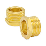 Hooshing front view connector showing shape and finish, durable brass for reliable joins