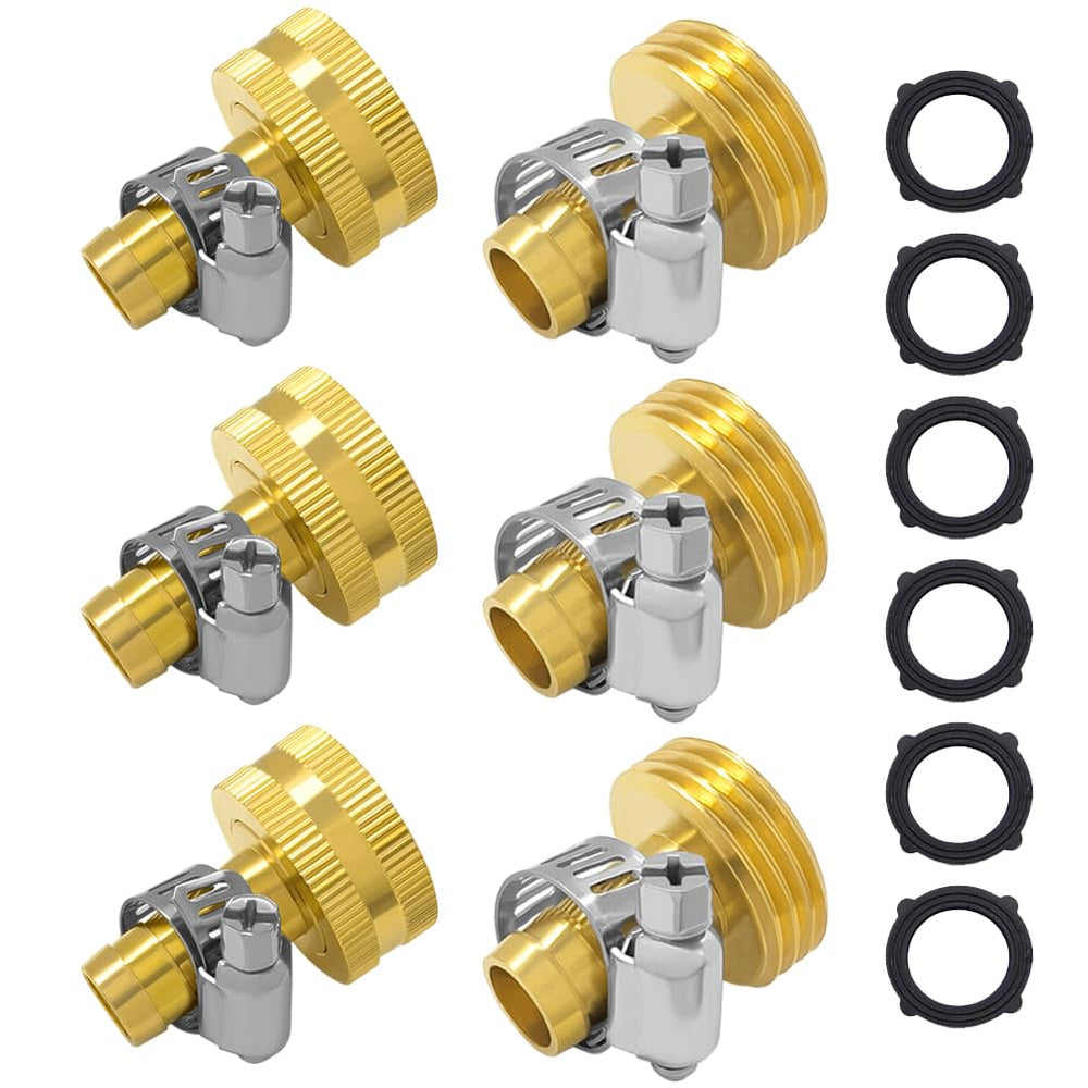 Hooshing front view of brass connectors showing kit contents and durability
