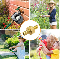 Hooshing connector installed on garden hose demonstrating quick repair