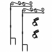 HOOSUN flag stand front view showing sturdy display and easy setup