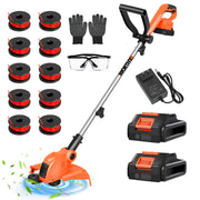 HortiHub front view of cordless weed wacker showing compact design and benefit of easy maneuvering