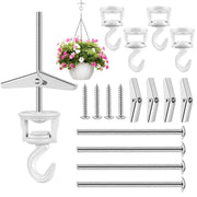 Hotop front view of white swivel ceiling hook showing clean finish and discreet design