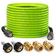 Hourleey 50ft coiled front view showing full length and easy storage benefit