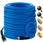 Hourleey front view showing hose and adapter kit for easy setup