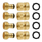 Hourleey front packaging showing 4 male and 4 female brass connectors and washers benefit: clear kit identification