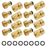 Hourleey front view of brass quick connectors showing durable finish and set contents