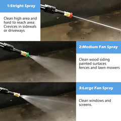 Hourleey nozzle in use cleaning driveway showing powerful targeted spray