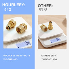 Hourleey side profile of solid brass connector demonstrating corrosion resistance benefit