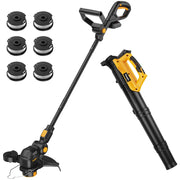 Houselife combo front view showing trimmer and blower, compact storage benefit