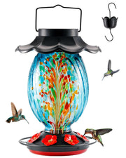 HouseSapp front view blue feeder showcasing capacity and elegant shape