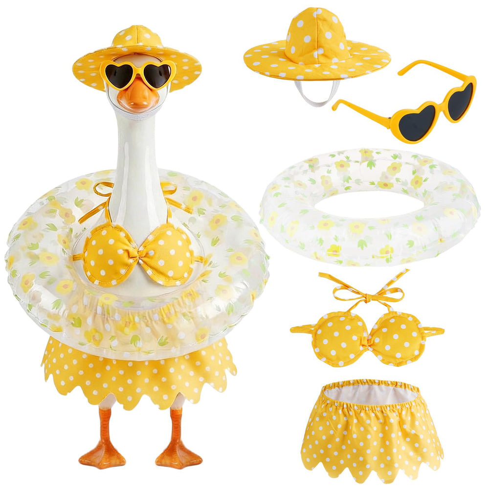 hoyuwak front view of goose wearing bikini outfit adds summer charm