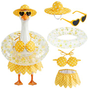 hoyuwak front view of goose wearing bikini outfit adds summer charm
