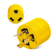 HOZHEM front view of adapter showing plug and receptacle for secure hookup
