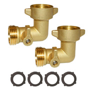 HQMPC front view 90-degree elbow showing compact brass body and valve benefit: space saving
