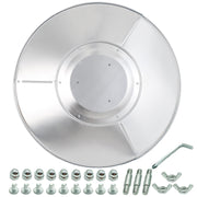 HQQ outdoor top view of 33 inch reflector showing large coverage and improved warmth