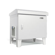 HQUA galvanized cabinet front view showing durable housing and lockable door for secure protection