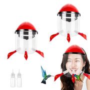 HSEONEJIA hat front view showing three colorful feeding ports and wearable design benefit