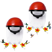 Hsmanchry front view helmet showing feeding ports and clear visor for close birdwatching