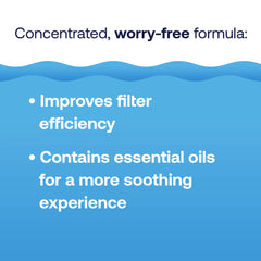HTH spa clarifier illustration with filter removal demonstrating improved efficiency
