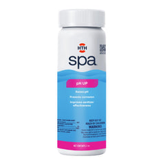 HTH Spa pH Up front packaging showing clear product identity and easy storage benefit