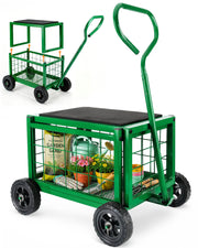 HULISEN front view garden cart with seat showing mobility benefit