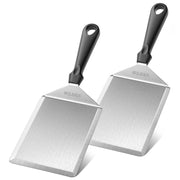 HULISEN front view of 6x5 inch spatula showing wide support for large burgers
