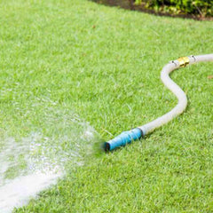 humyeam kit installed on garden hose demonstrating easy field repair
