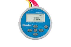 Hunter NODE-400 front panel showing LCD and controls for reliable programming