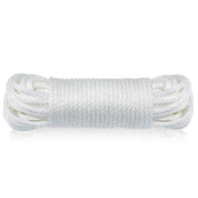 Huouo coiled 1/4 inch flagpole rope showing length and neat storage benefit