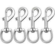 Huouo product front view showing four nickel-plated snap hooks and compact pack, durable hardware