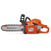 Husqvarna toy chainsaw front view showing realistic design and safe play