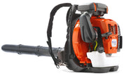 Husqvarna 570BTS front view showing robust blower and commercial build benefit