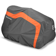 Husqvarna front view cover protecting tractor and resisting weather