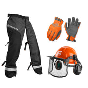 Husqvarna kit front packaging showing all included protective items and quick identification