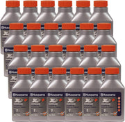 Husqvarna 24-pack front label showing OEM XP+ 2-cycle oil for accurate mixing