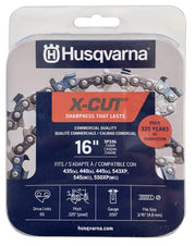 Husqvarna SP33G front view showing chain profile and fit benefits