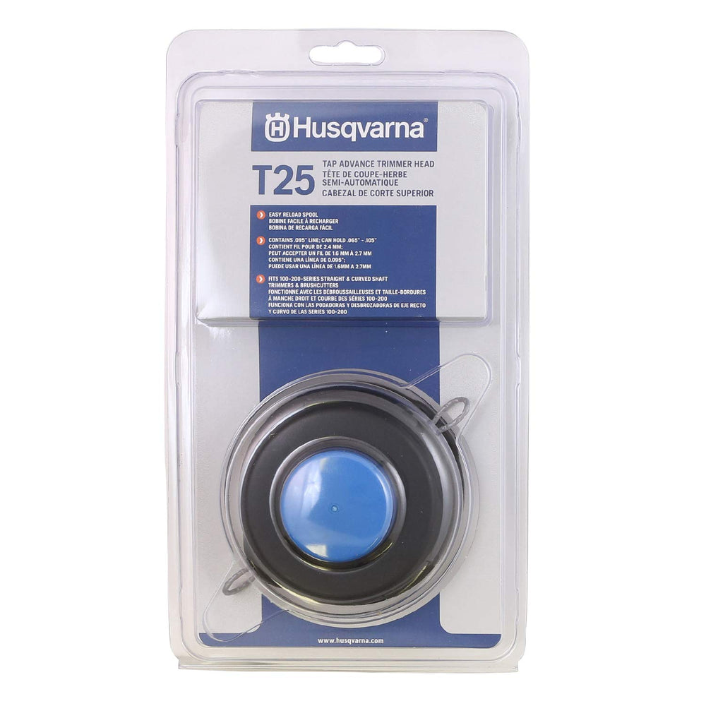 Husqvarna T25 front view showing cap and body for quick identification and easy installation