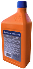 Husqvarna X-Guard oil texture close-up demonstrating tacky adhesion