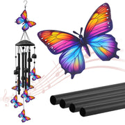 HUVNSOCH front view showing butterfly chime and melodic design benefits garden ambience