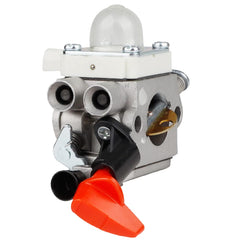 HUZTL carburetor installed on a Stihl trimmer demonstrating restored throttle response benefit