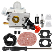 HUZTL FS56RC carburetor front view showing mounting points and inlet benefit reliable fit