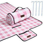 HX&OD front view gingham blanket showing full spread and comfort