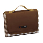 HX&OD front view flat brown blanket showing full 80x80 size and coverage