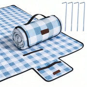 HX&OD folded blanket coffee color showing compact carry and convenience