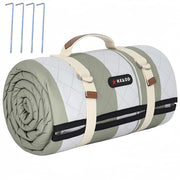 HX&OD front view of unfolded picnic blanket shows large coverage and pattern benefit