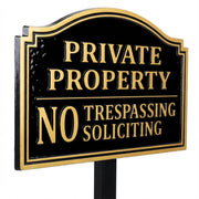 HYF DESIGN front view of sign showing clear private property message and curbside visibility
