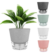 HYNZ front view of five pots showing mixed frosted colors and decorative appeal