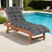 IASEAHK front view of dark grey chaise cushion showing full coverage and comfort