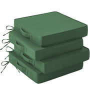 IASEAHK front view of four forest green cushions showing neat finish and comfort